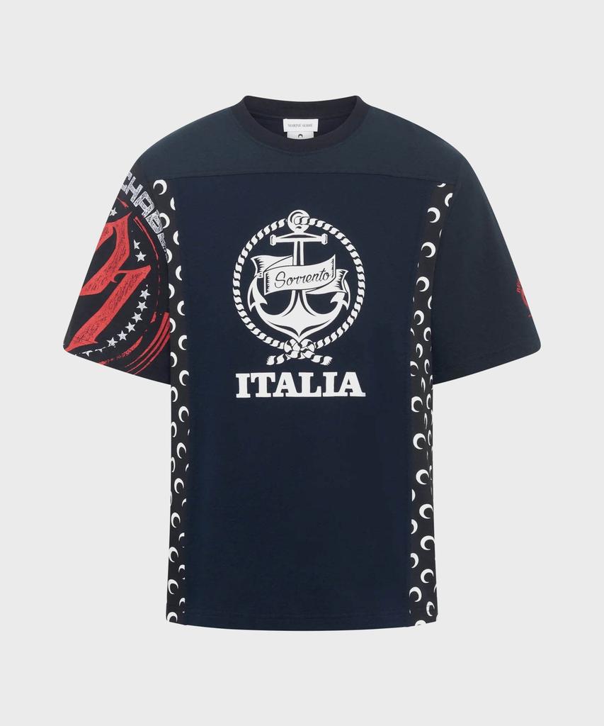 MARINE SERRE (M) Regenerated Graphic Regular Fit T-Shirt Black Regenerated Graphic T-Shirts Regular Fit T-Shirt Bk99 Black