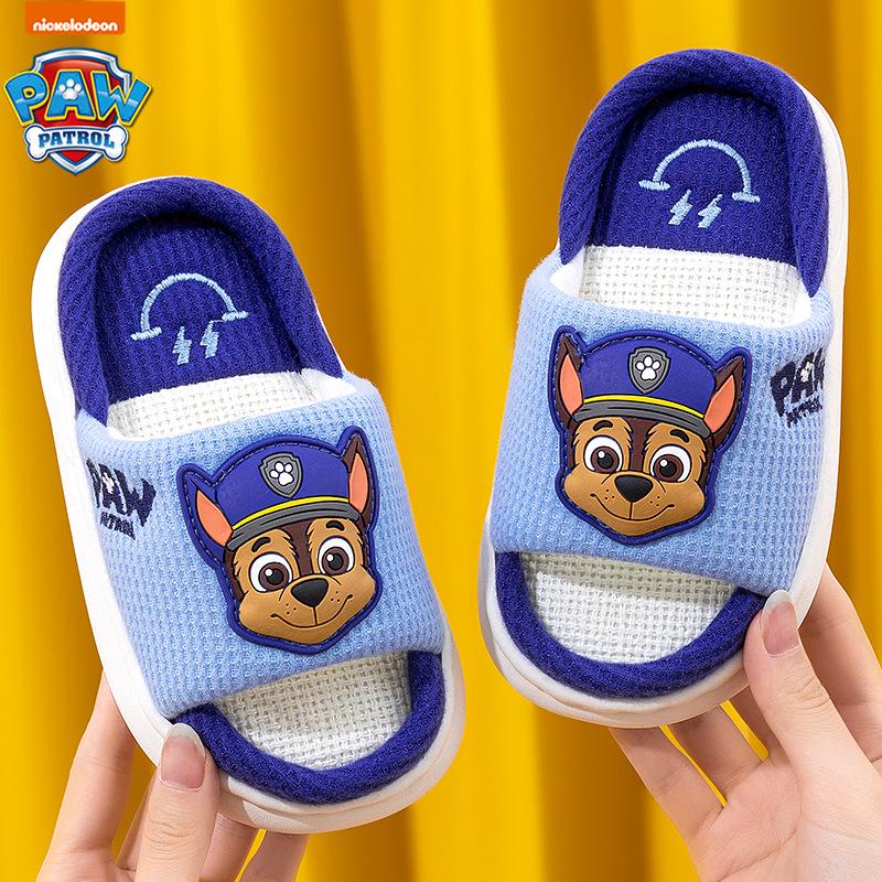 Детские нескользящие тапочки Щенячий патруль - Хлопковые льняные для мальчиков и девочек, весна/лето
