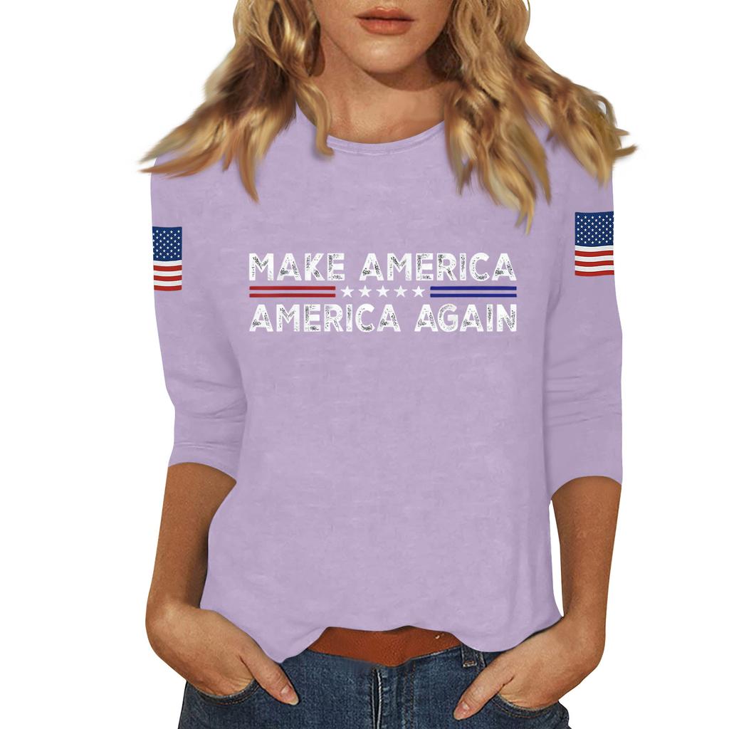 Women's Casual Fashionable Sexy Comfortable Neck Three-Quarter Sleeve Top