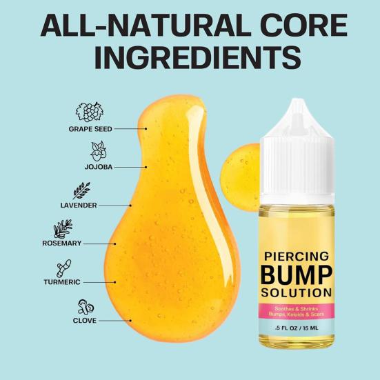 Soothing Piercing Aftercare Oil Keloid Bump Treatment with Jojoba And Tea Tree Oil Scar Reduction Healing Oil for Ear Nose Belly Button Piercings