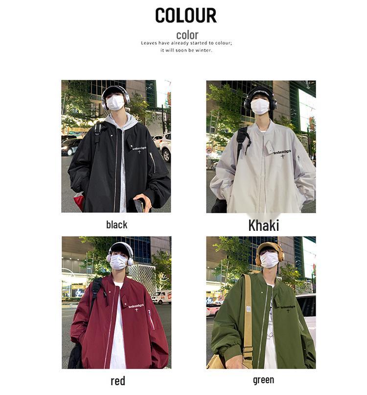 Мужская винтажная бейсбольная куртка-бомбер в стиле ретро Западного побережья – Оверсайз, стиль для весны/осени