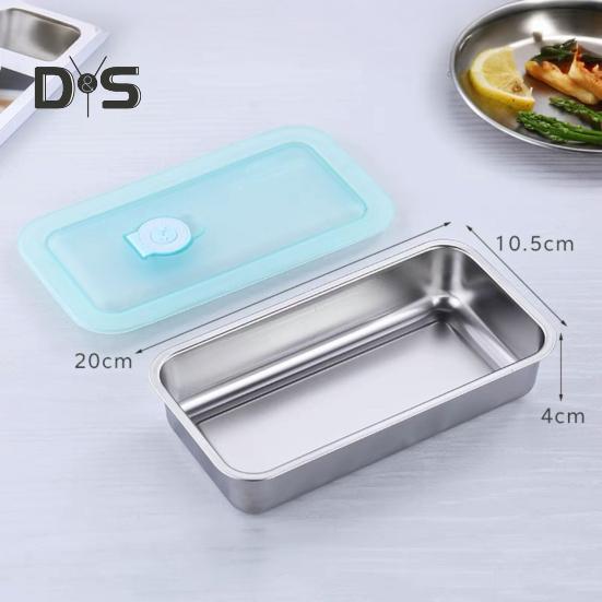 Контейнеры для закусок из нержавеющей стали, герметичные, с 2 отделениями, контейнеры для макания, многоразовые контейнеры для приправ с крышками, металлический ланч-бокс для закусок и соусов
