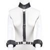 Handcuffs Collar Human SM Restraint Set PU Back Shackles Neck Shackles Handcuffs Adult Goods No Pain Collar for Humans SM Goods Adjustable Men Women