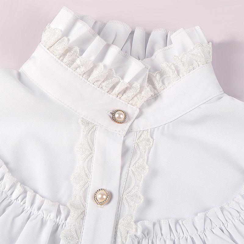 Pirate Blouse Ruffled Shirt Womens White Long Sleeve Victorian Blouse Womens Gothic Lolita Shirt