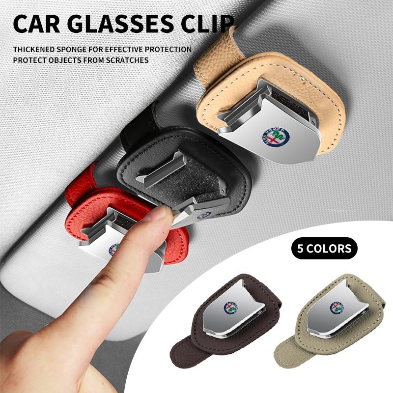XGNST1 Car Glasses Clip Sun Visor Sunglasses Holder Storage Clip For Alfa Romeo giulia stelvio giulietta 159 147 156 166 Accessories