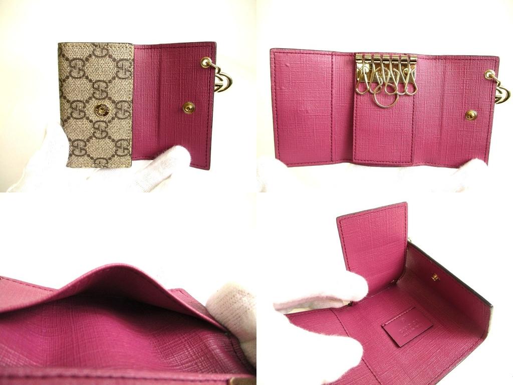 Оригинальный холст с покрытием GG GUCCI, кожа винного цвета, 6 фото, брелок #a902, восстановленный