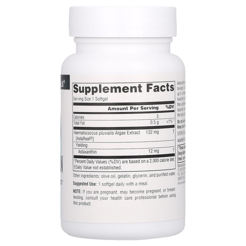 Source Naturals Астаксантин, 12 мг, 60 мягких капсул