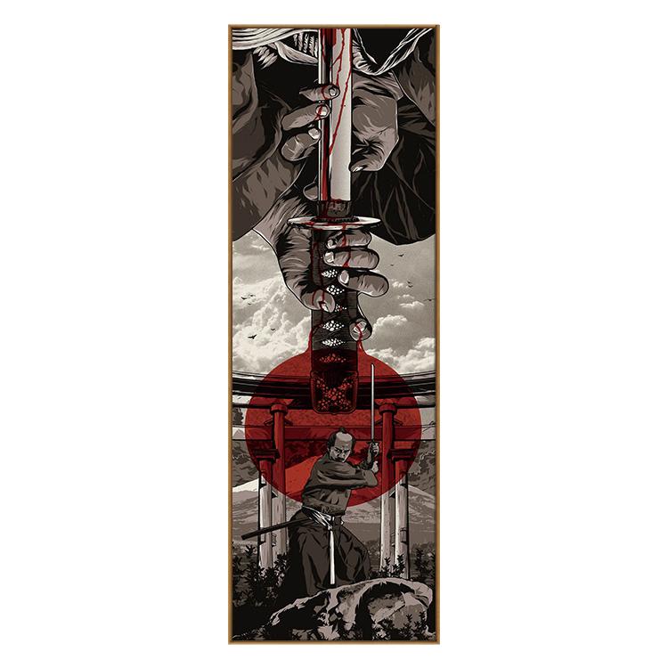 Японский рыцарь-самурай, солдат, печать на холсте, настенная живопись, декоративная картина, индустриальный стиль бара, декор для гостиной