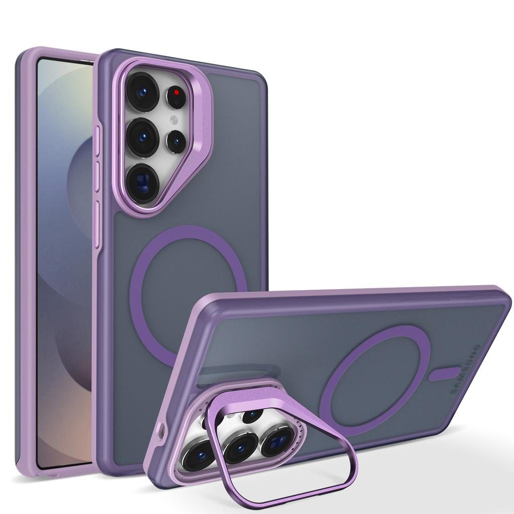 New Matte Clear With Holder Magnetic Case For Samsung Galaxy S26 S25 S24 Ultra Plus Edge S25FE A56 A36 A26 A16 A06 A17 A07 Cover