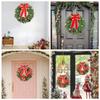Светящийся Рождественский Венок 33 см Праздничный Венок на Дверь Украшение С Теплым Светодиодным Светом Для Внутреннего и Наружного Праздничного Декора