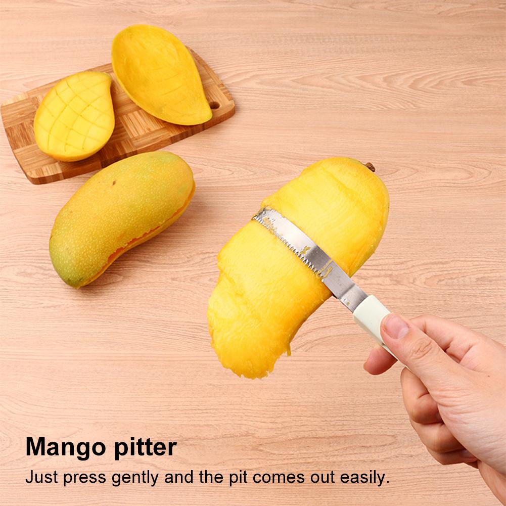 3-в-1 Слайсер для манго, Овощечистка, Слайсер для фруктов с лезвием из нержавеющей стали, Инструмент для удаления косточек, для резки арбуза, слайсеры для персиков и многое другое