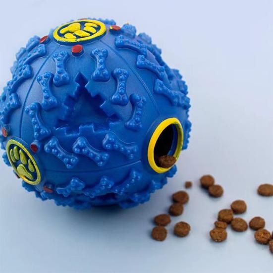 Dog Treat Ball Toy Squeaky Interactive Pet Feeder Toy Dog Chew Ball Food Dispenser for Teeth Grinding