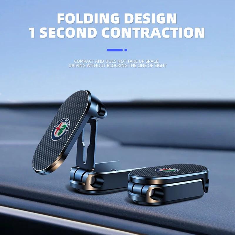 Car Stickers For Alfa Romeo Car Logo Magnetic Foldable Phone Holder For Alfa Romeo 159 147 156 166 Giulietta Giulia Mito Stelvio