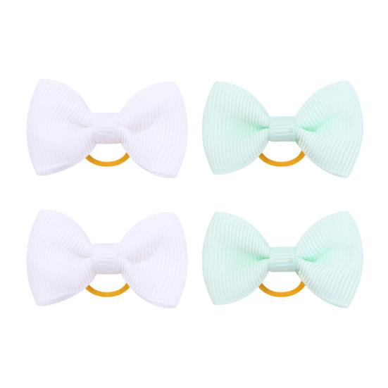 Puppy Dog Hair Bows with Rubber Bands Handmade Small Bowknot Dog Hair Accessories Pet Grooming Supplies
