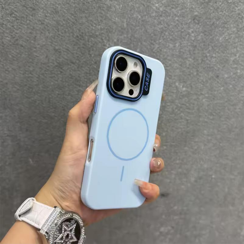 Модный чехол Контрастный цвет Чехол Magsafe для iPhone11 12 13 14 15 16 Pro Max Plus Твердый Тонкий Матовый Чехол со шнурком