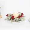Mini Christmas Cabinet Wreath for Kitchen Red Berry Door Wreath with Bow for Farmhouse Holiday Xmas Party Decoration