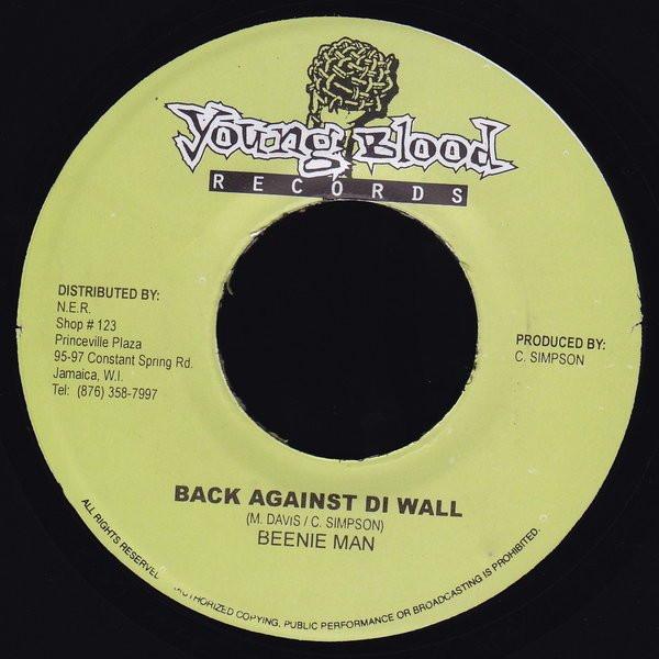 7-дюймовая пластинка BEENIE MAN IDONIA - Back Against Di Wall Prayer none Young Blood Rec 2004 Ямайка Регги Ска Даб Б/У