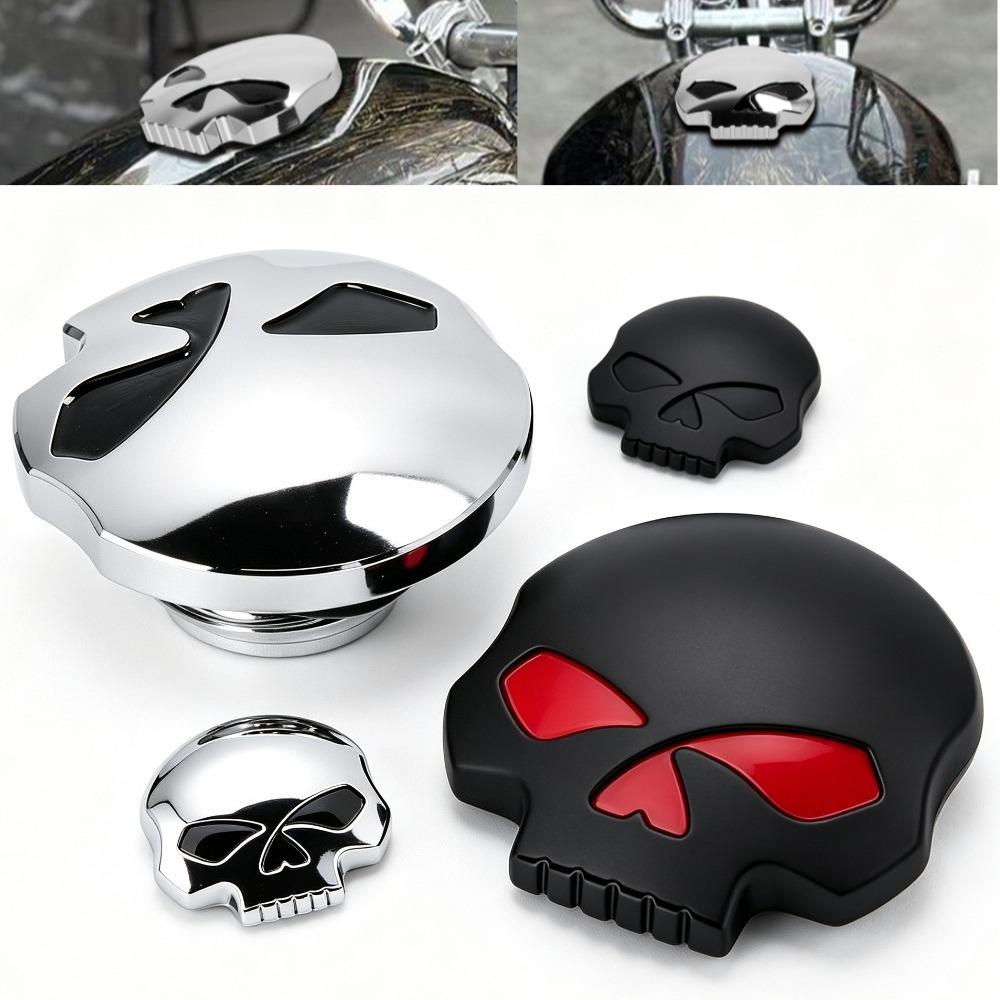 Серебристо-черные глаза для Harley XL883 XL1200 Dana CNC Мотоцикл Ретро Крутой Топливный Модификация Крышка Топливного Бака Лицо Призрака Череп Крышки Топливного Бака3