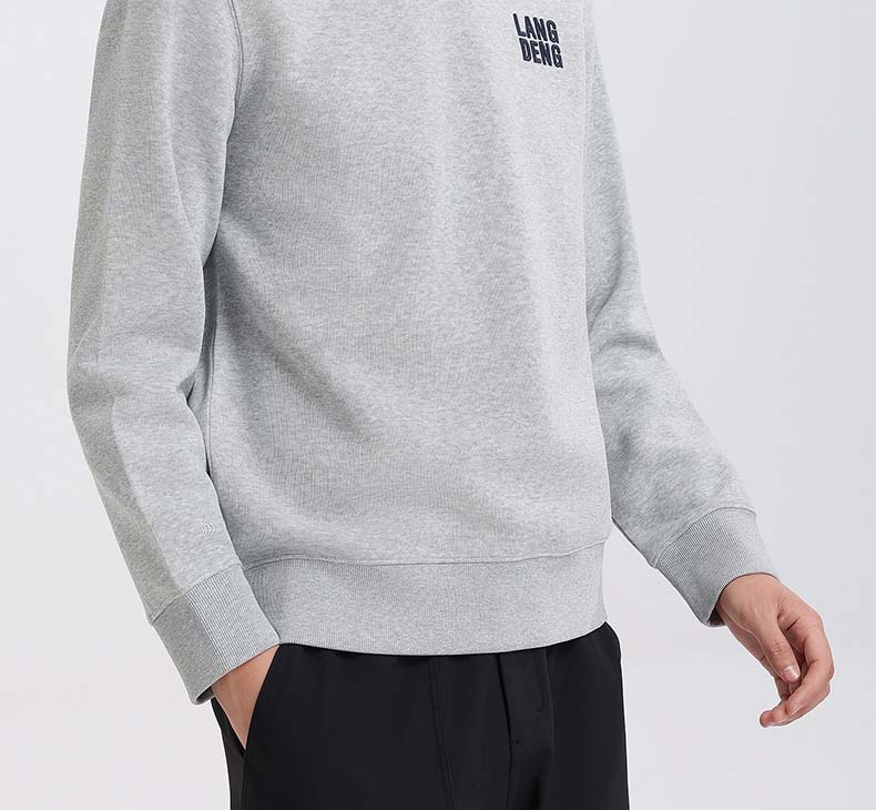 Langdeng Men's Hoodie 2025 Spring and Autumn Trendy Fashion Versatile Casual Round Neck Hoodie Long Sleeve T-shirt Top for Men