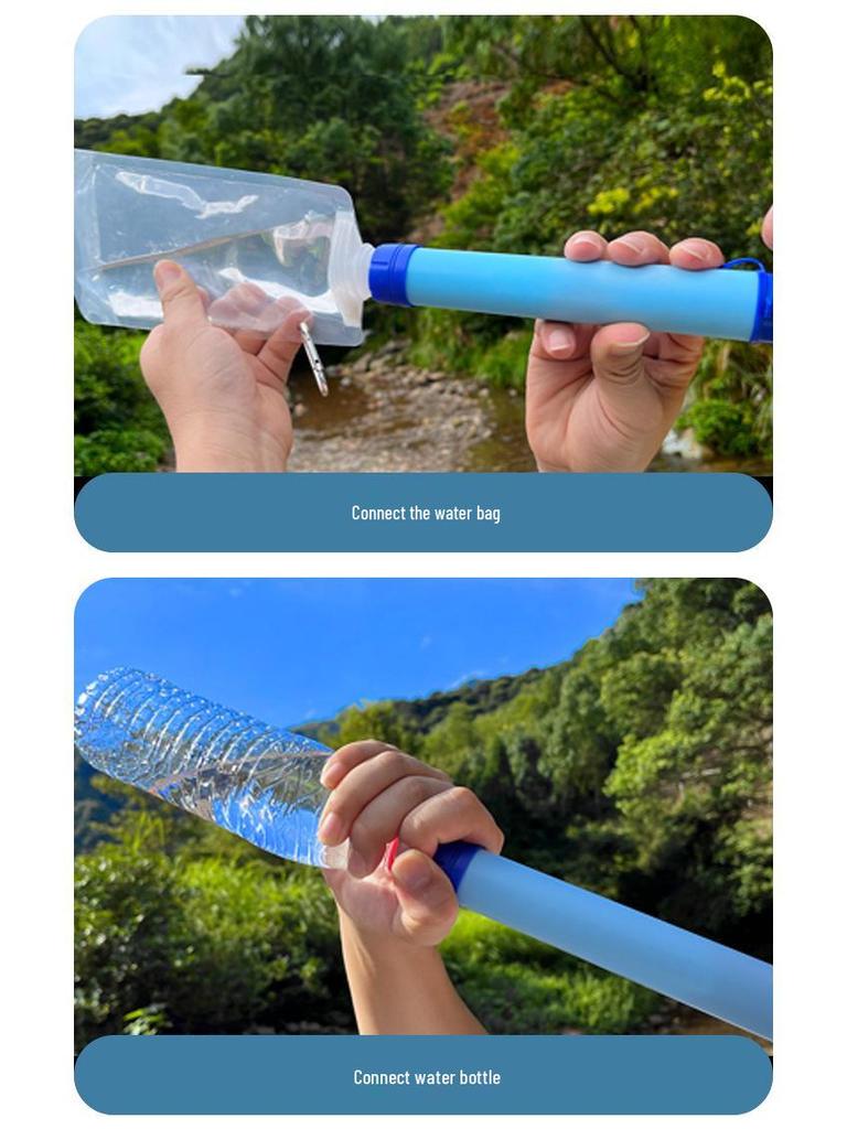 Portable Outdoor Water Purification Straw for Single-Person Use – Emergency Filtration & Sterilization Ideal for Camping