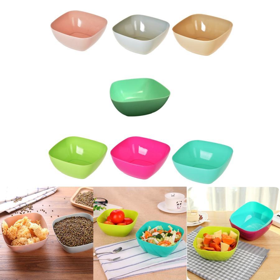 Универсальная квадратная фруктовая тарелка из пищевого пластика, красочная сервировочная миска, конфетница