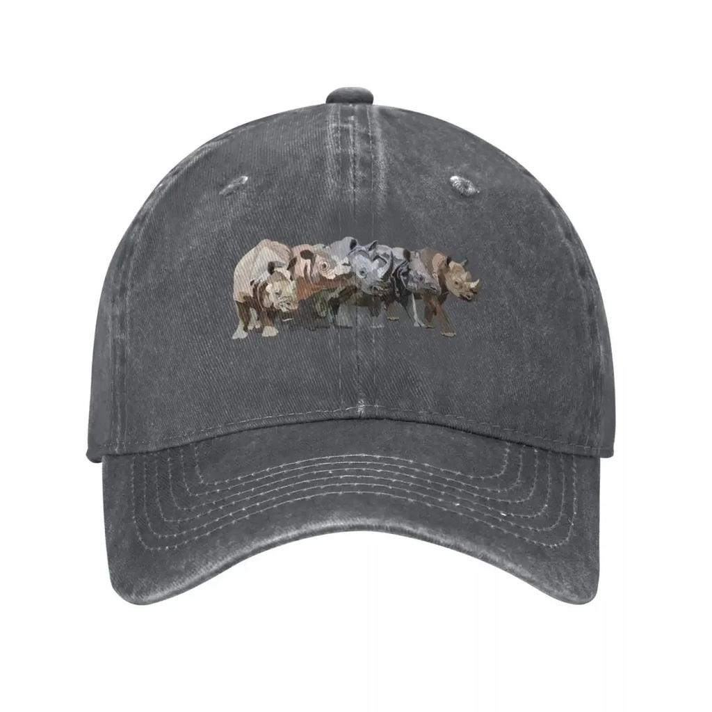 Rhino Species Baseball Cap Sun Hat For Beach Custom Cap Men Hats Women's