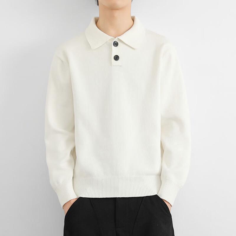 ROMON Men's Retro Lapel Pullover Sweater