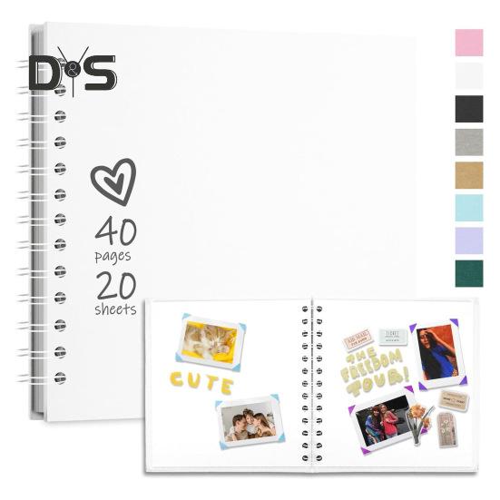 7-дюймовый альбом для вырезок, фотоальбом, 40 страниц, двухпроволочный переплет, сделай сам, твердая обложка, спираль, свадебное путешествие, детский душ, детская семейная юбилейная фотография