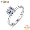 Tancise Classic 925 Sterling Silver Zircon Ring Ladies Jewelry Wedding Promise Party Gift
