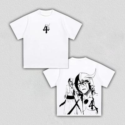 BLEACH Эспады '4' Аниме Печать Футболка Мужская Одежда Женская 2026 Лето Новинка Высокое Качество Хлопок Короткий Рукав Футболка