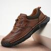 New Handmade Designer Flats Fashionable Casual Business Men Leather Shoes Outdoor Antiskid Soft Bottom Walking Hiking Shoes