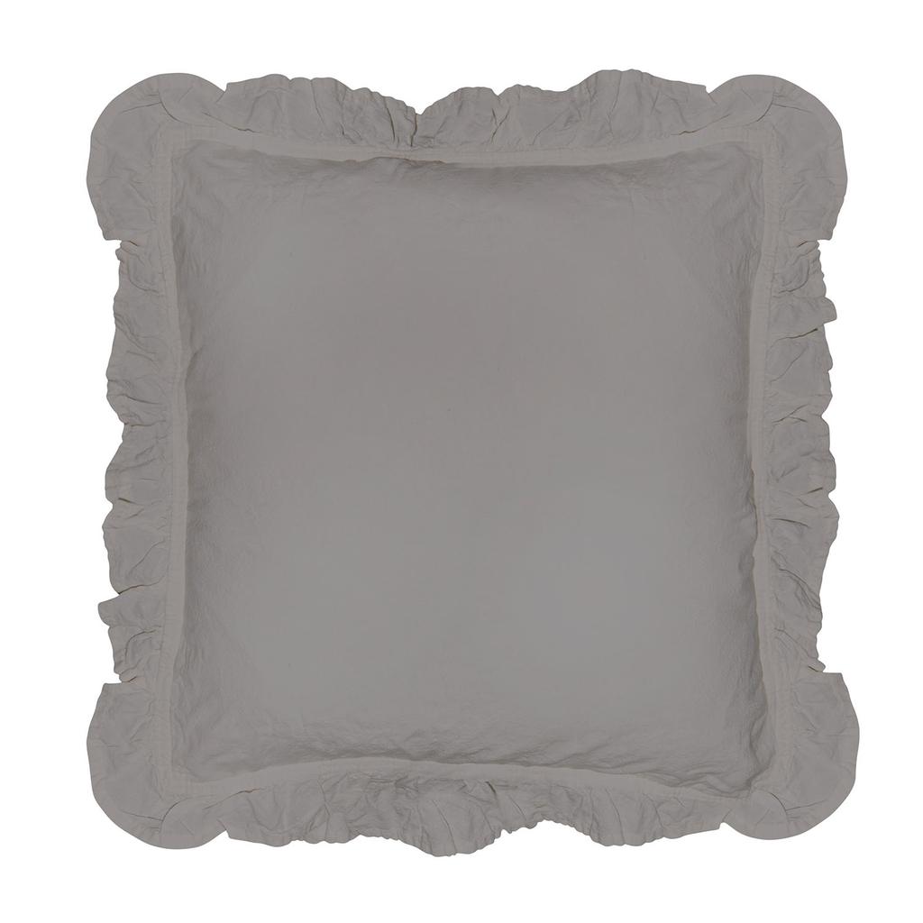 Pillowcases 40x40 with ruffles, ash, set of 2