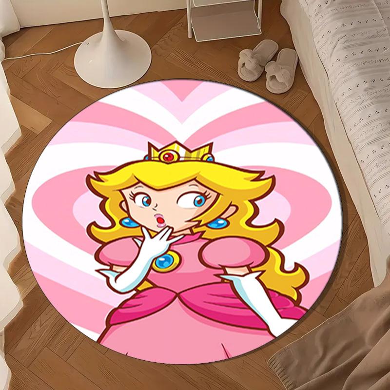 Princess Peach Adventure Round Rug for Livingroom,Bedroom, Palyroom, Chair Rug, Area rug, Circle Carpet, Large Size Fan Christmas gift