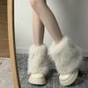 Зимние нечеткие сапоги, женская меховая обувь, зимние сапоги на пушистом меху, плюшевая подкладка, без шнуровки, резиновая плоская обувь, уличная теплая женская обувь с галстуком-бабочкой