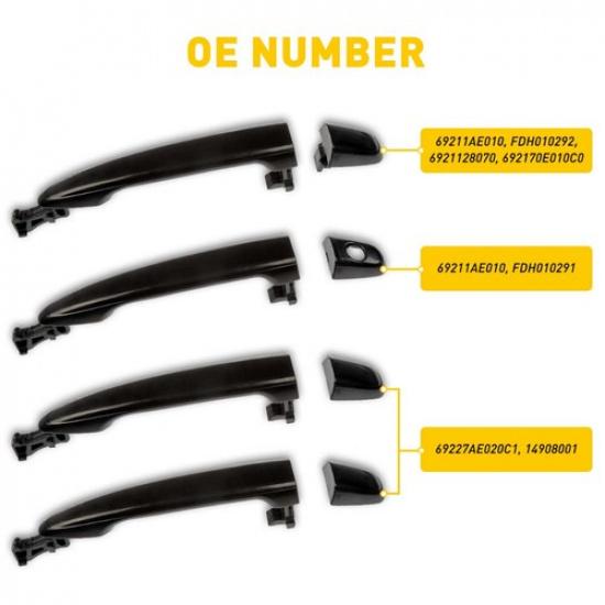 Для Toyota 07-11 Снаружи Camry Дверь Наружная Ручка Передняя Задняя Левая Правая Черный