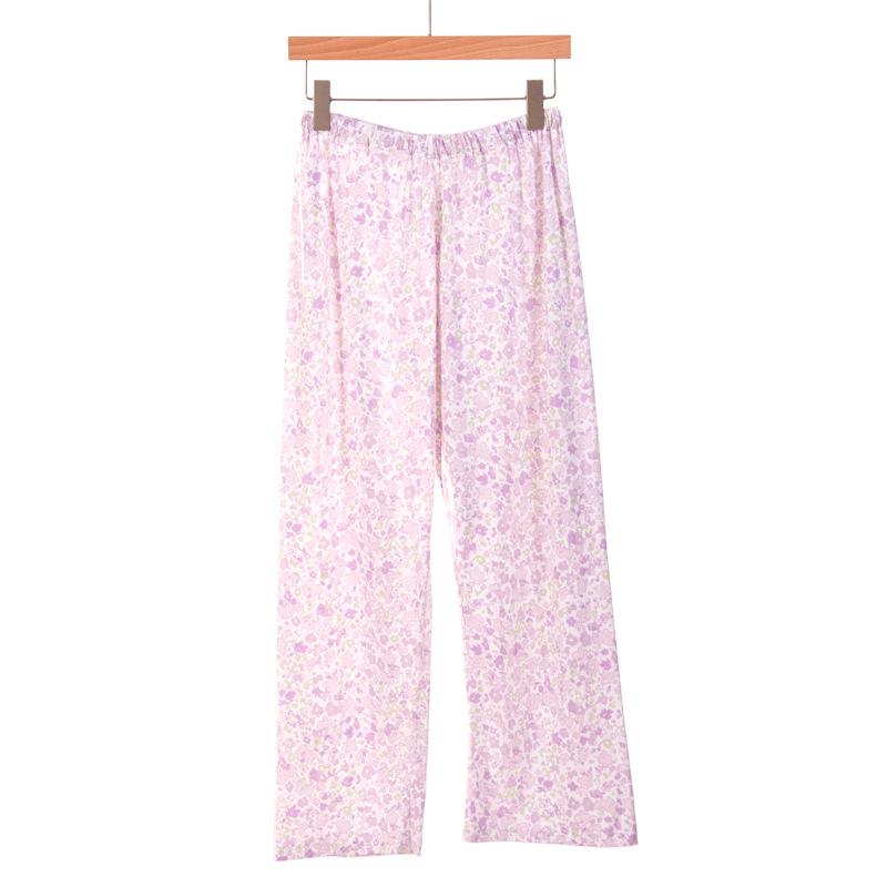 Женские трикотажные пижамные брюки из чистого хлопка - Весна/Лето, Свободный крой, Большой размер, Эластичная талия, Защита от комаров