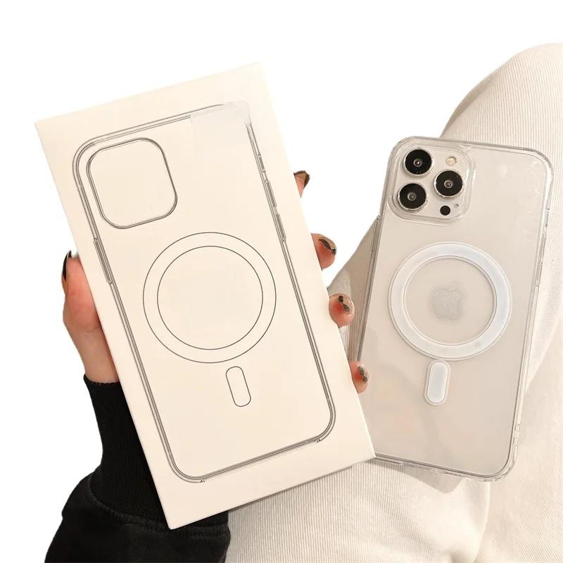 Прозрачный Магнитный Чехол Magsafe для iPhone 17 Air 16 Pro Max 15 14 13 12 11 В коробке Ударопрочный Защитный Чехол