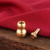 Traditional Chinese Natural Feng Shui Gourd Brass Cinnabar Keychain Accessories