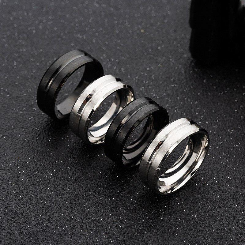 8 мм широкий средний желобок матовое мужское титановое стальное кольцо простое ювелирное кольцо подарок