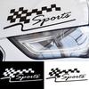 SPORT Letter Checkered Racing Flag Removable Car Sticker Auto Reflective Decal