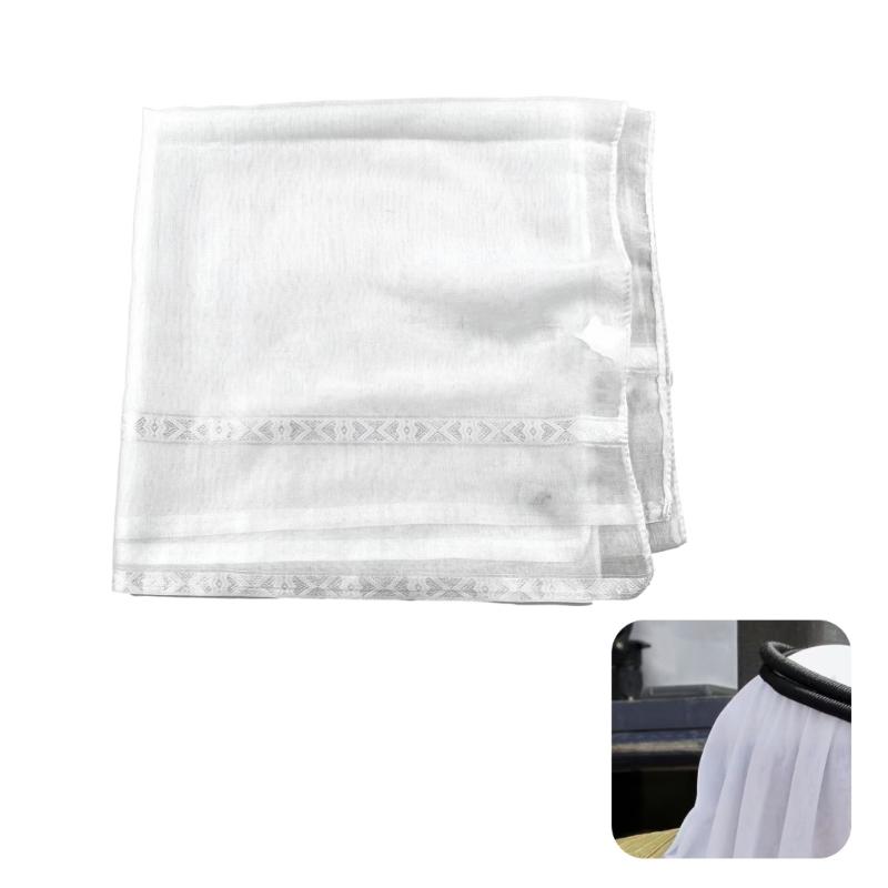 Классический головной платок шемаг для мусульман, арабский платок кефия, головной платок для арабского Дубая, этнический шарф на шею, белый шемаг