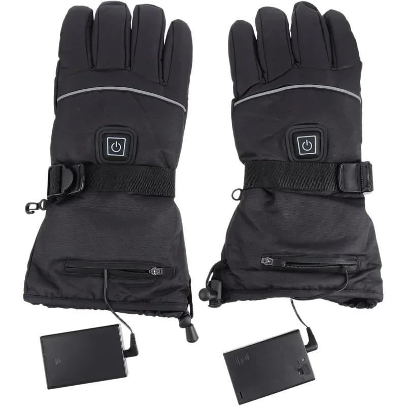 1 Pair Motorcycle Heated Gloves Warm Cycling Gloves Heated Ski Gloves Fishing Camping Mittens Winter Outdoor Accessories