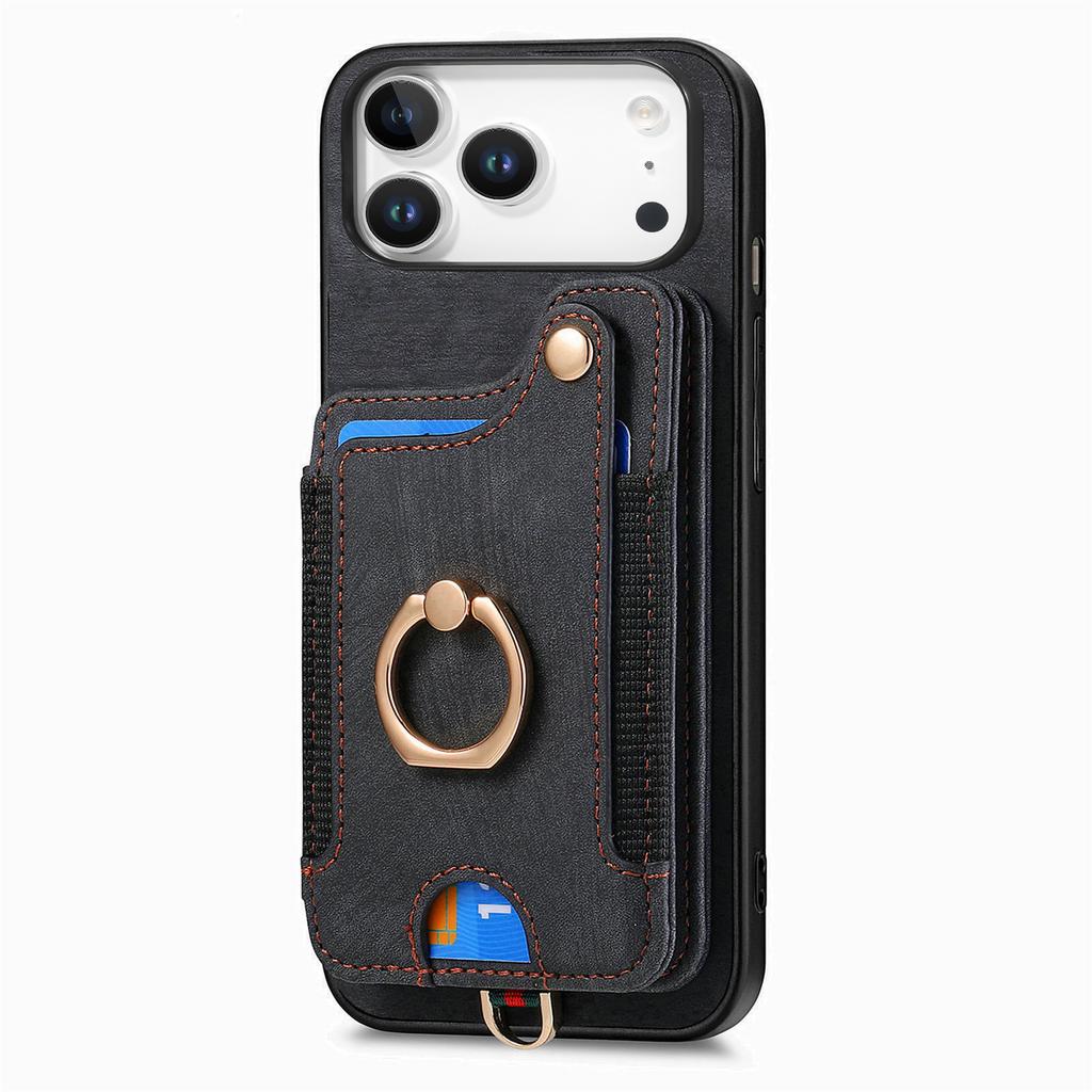 RFID Магнитный Кошелек Кольцо Держатель Карта Слот Кожаный Чехол Для iPhone 17 Pro Max 16 15 Plus 14 13 12 11 17Air 16E Сумка Подставка Чехол