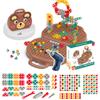 204 Pcs Creative Playing Toolbox, Kids Repairing Tool Box with Electric Drill Screw Kits, Puzzle