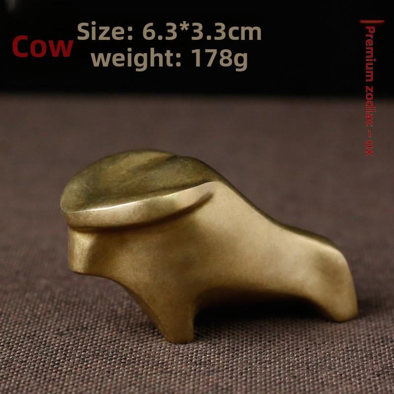 Pure copper creative cute 12 zodiac small ornaments mouse cow tiger rabbit dragon snake horse sheep monkey chicken dog pig exquisite high-end