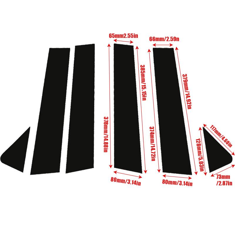 6 шт. для Chevrolet TrailBlazer (кроссовер) 2021-2024 Глянцевые черные наклейки на стойки, окна автомобиля, наружные стойки, накладка