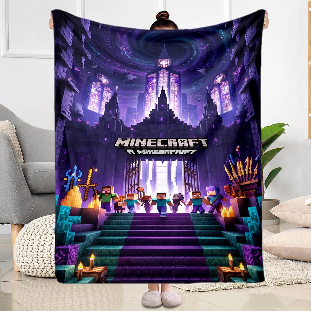 Minecraft 491 Blanket Soft Warm Cozy Perfect for Office Chair Couch Sofa All-Season Use Warmthful Decor Ideal Gift for Friends Family Couples Picnic
