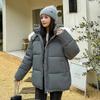 Women Autumn Winter Soild Color Thicken Outwear Cotton Padded Hooded Warm Real Fur Jacket Coat
