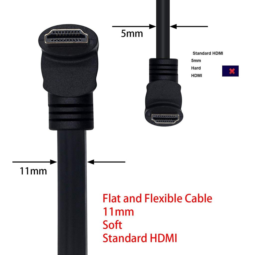 Удлинитель HDMI 90 градусов, удлинительный кабель HDMI 4K HDMI, 30 см, удлинительный кабель HDMI, позолоченный терминал, высокоскоростной тонкий плоский удлинитель кабеля HDMI 4K 3D