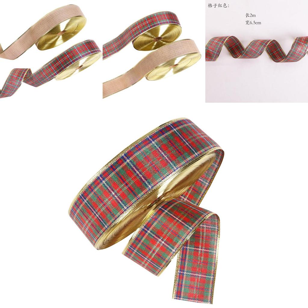 Charming Red And Gold Decorative Ribbon For Christmas Gift Wrapping And Holiday Crafts